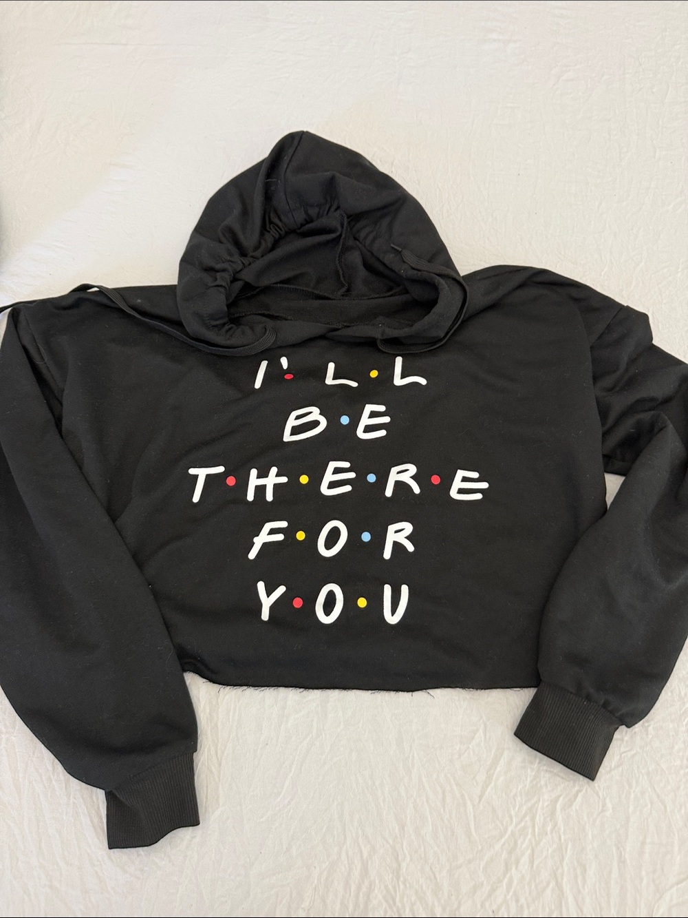 I'll Be There For You Black Women's cropped Hooded Sweatshirt Friends